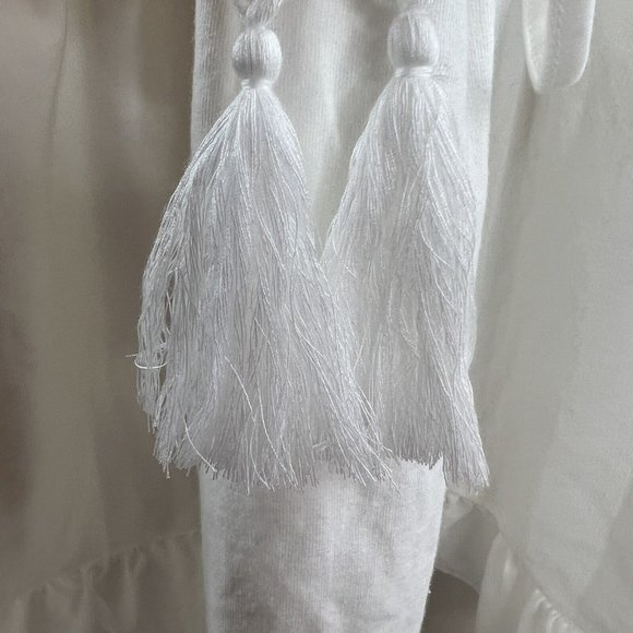 Sundays Larissa Dress Size L White Sleeveless Ruffled Drawstring Anthropologie - Picture 6 of 11